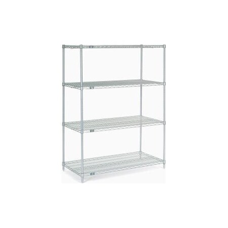 Global Equipment Nexel    Stainless Steel Wire Shelving Starter 48"W x 24"D x 63"H 24486S
